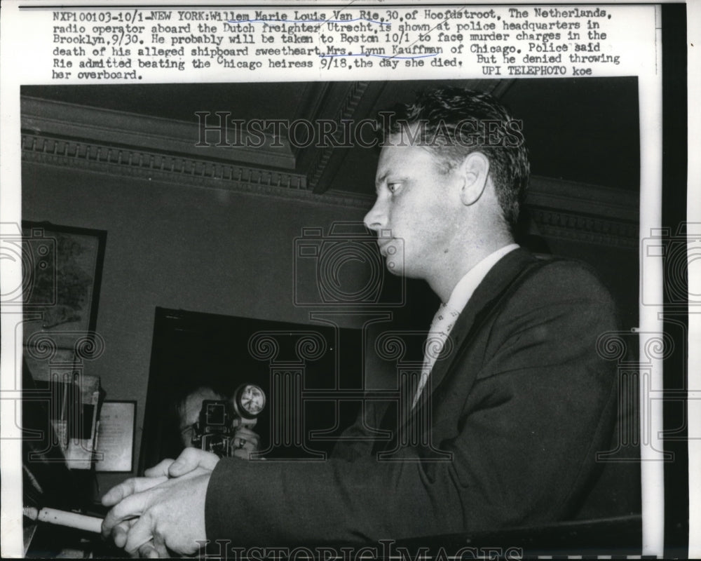 1959 Press Photo Willem Louis Van Rie Held for Murder of Lynn Kauffman