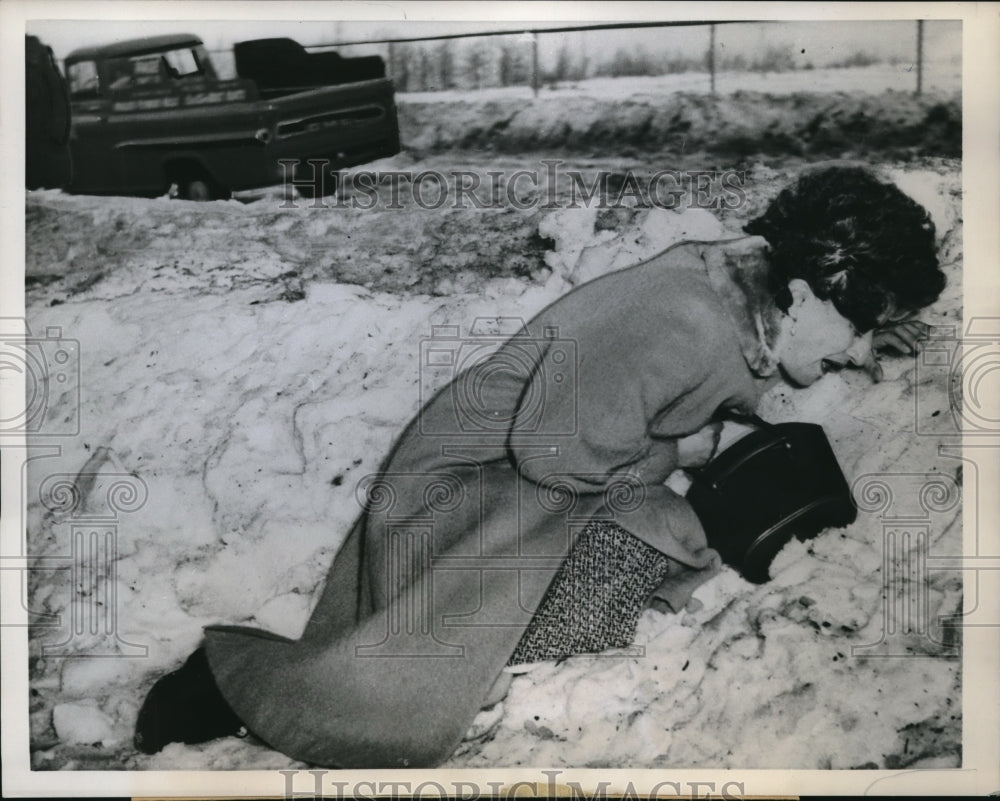 1959 Press Photo Woman Loses House in Fire Cornwall, Ontario