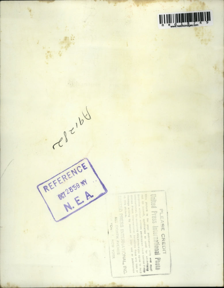 1959 Press Photo Wash DC Maj Gen August Schomburg & model of Sgt missle