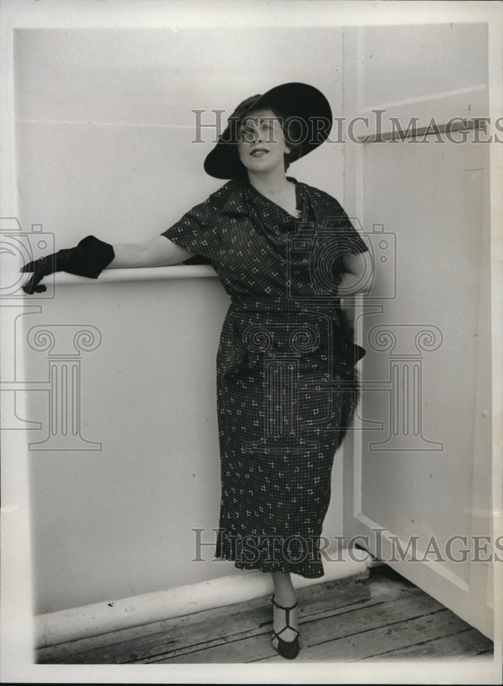 1934 Press Photo New York I.J. Fox S.S. Ile De France Trip