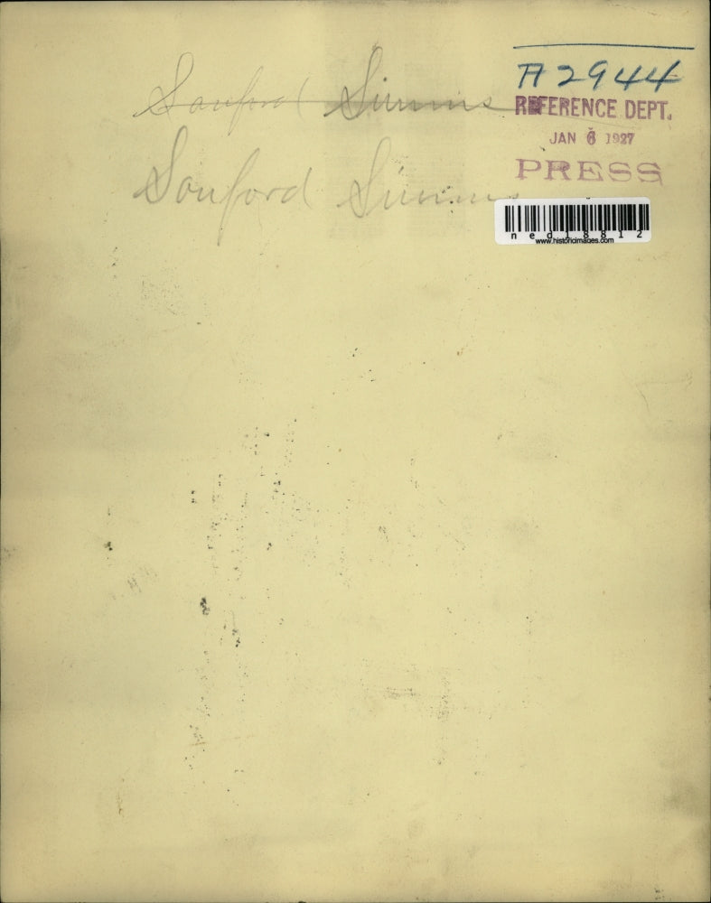 1927 Press Photo Sanford Simms