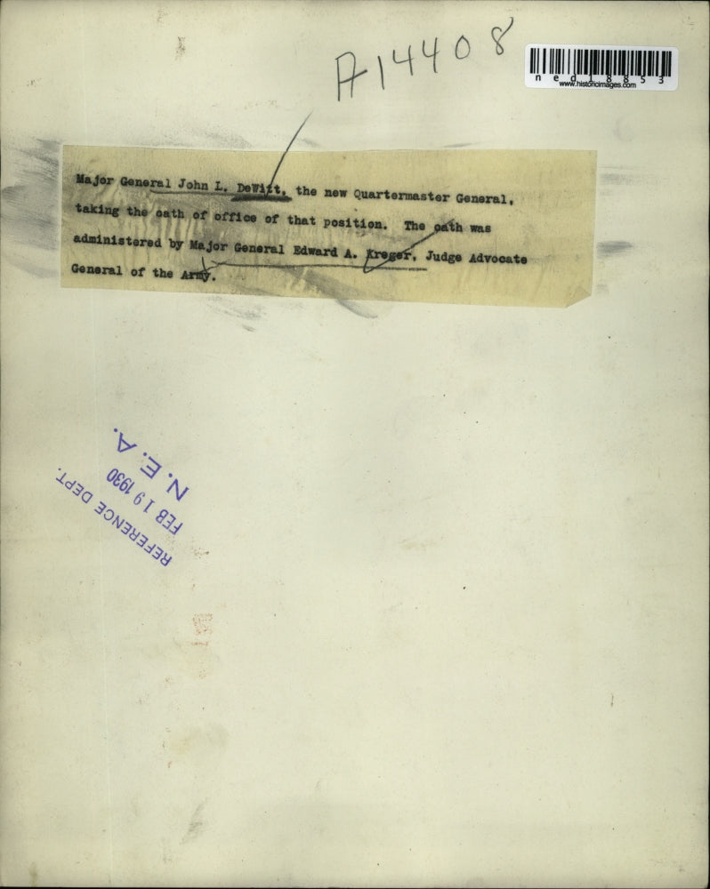 1930 Press Photo Maj. Gen. John L. DeWitt and Maj. Gen. Edward A. Kreger