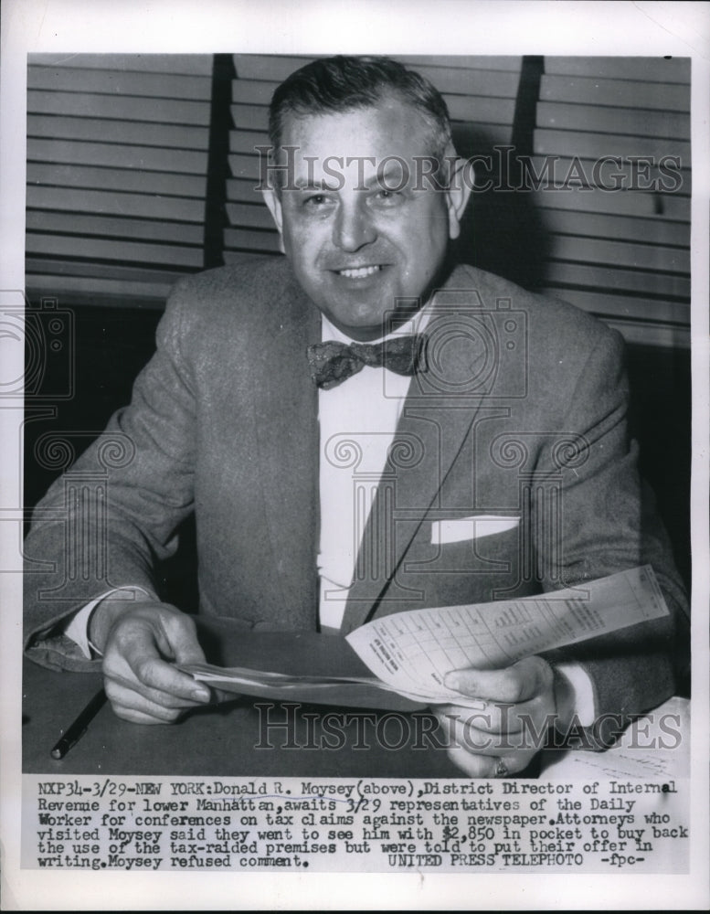 1956 Press Photo Donald Moysey District Director of Internal Revenue