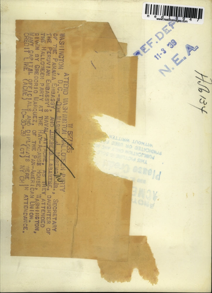 1939 Press Photo Don Miguel J. Moreno Jr. And Theresa Tararthe At Party