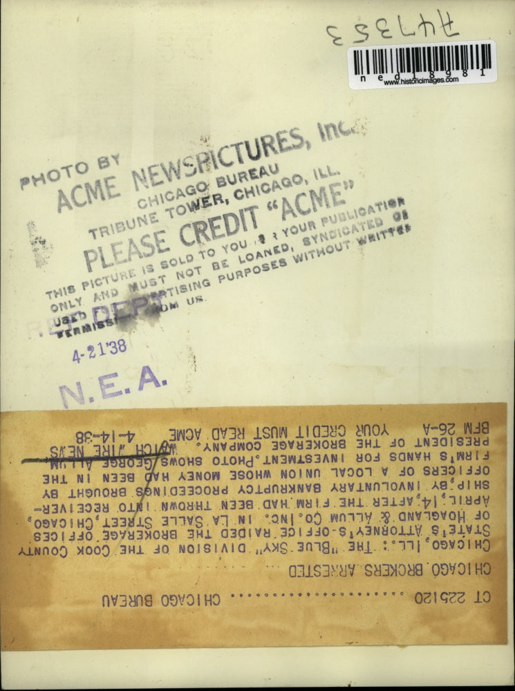 1938 Press Photo George Allum of Hoagland and Allum Company Incorporated