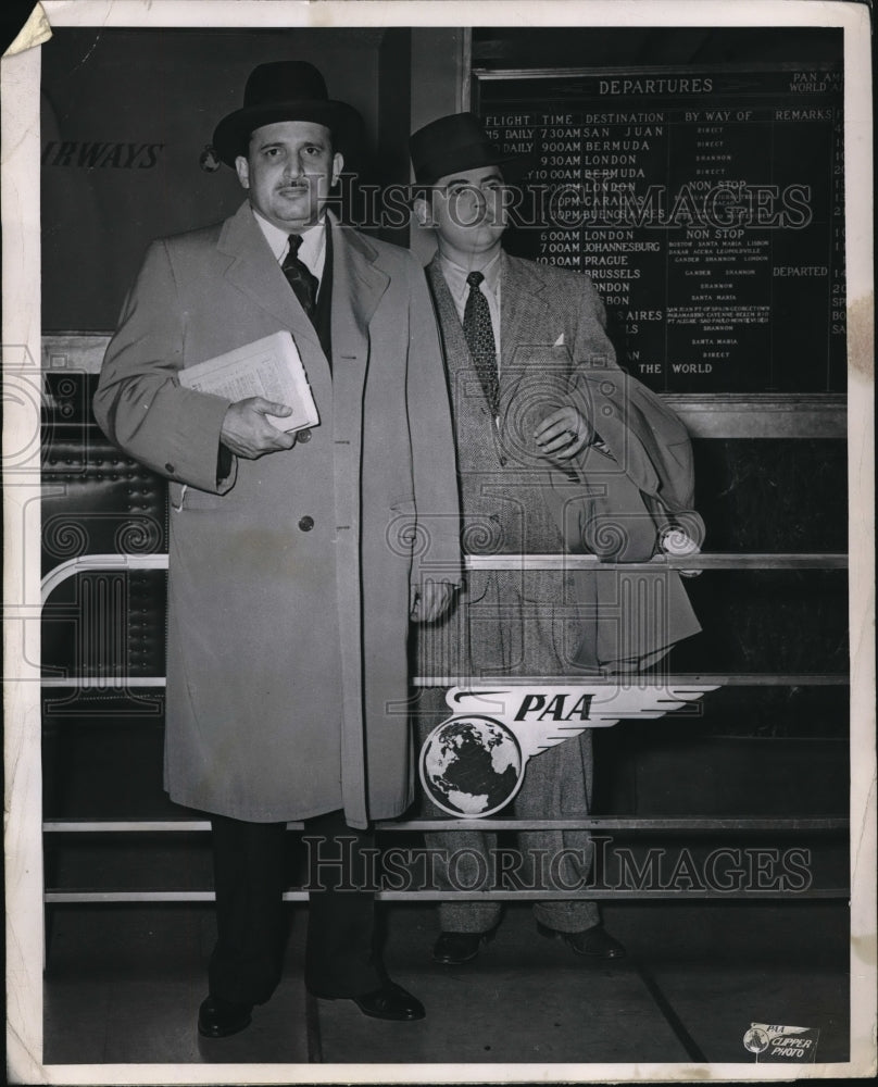 1949 Press Photo Guillermo Sevilla-Sacasa and Jose Teran at La Guardia Field