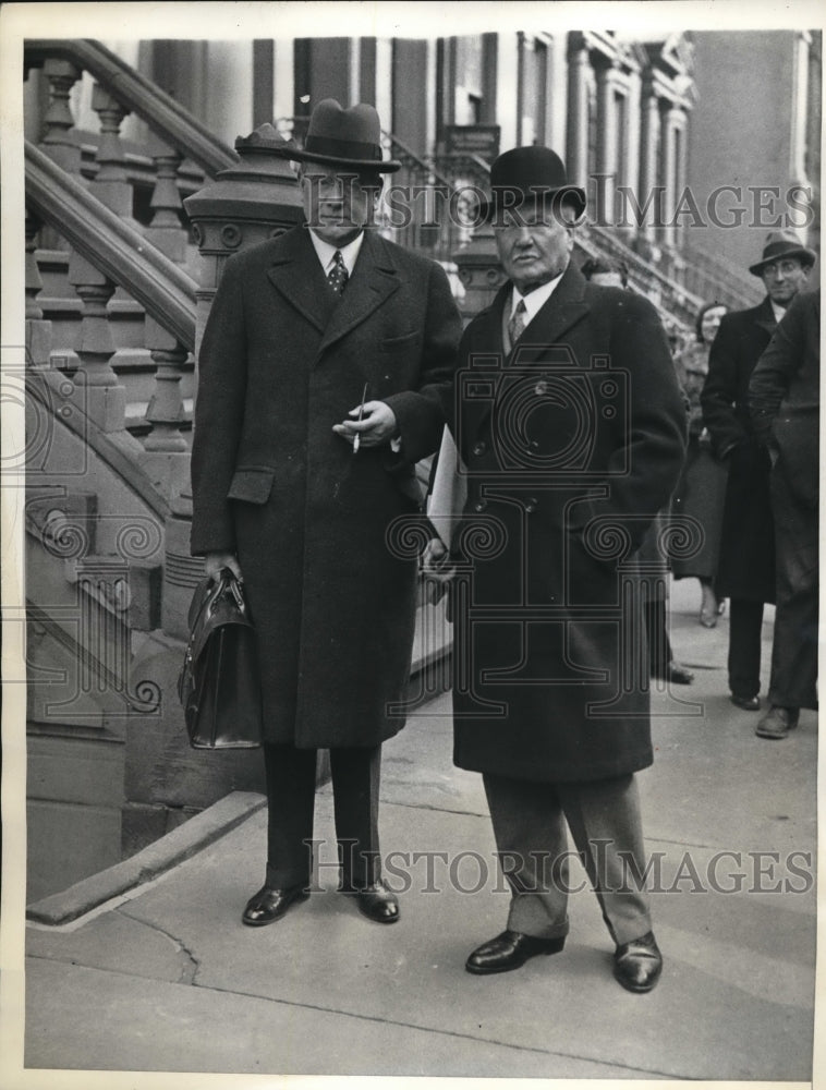 1933 Press Photo Robert Dunham And Frederic H. Prince In New York - ned19008