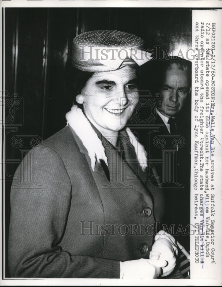 1960 Press Photo Boston Nelle Van Rie Suffolk Superior Court WIllem Dutch Radio