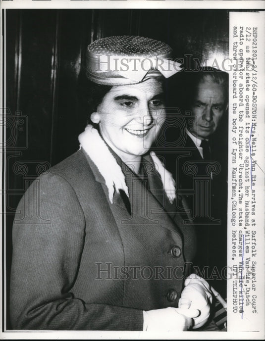 1960 Press Photo Boston Nelle Van Rie Suffolk Superior Court WIllem Dutch Radio