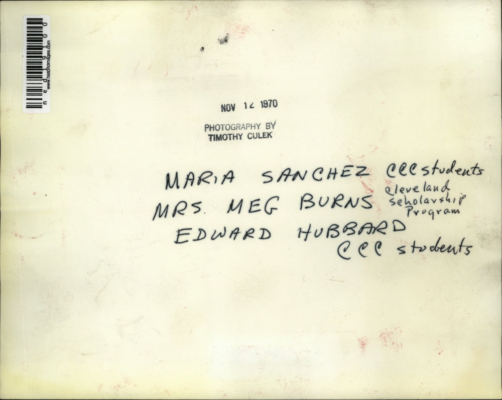 1970 Press Photo Maria Sanchez, Mrs Meg Burns, Ed Hubbard CCC students