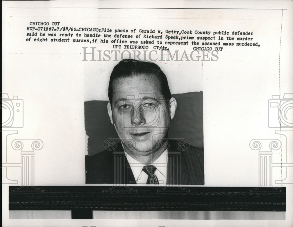 1966 Press Photo Chicago Gerald W Getty COkk County Public Defender