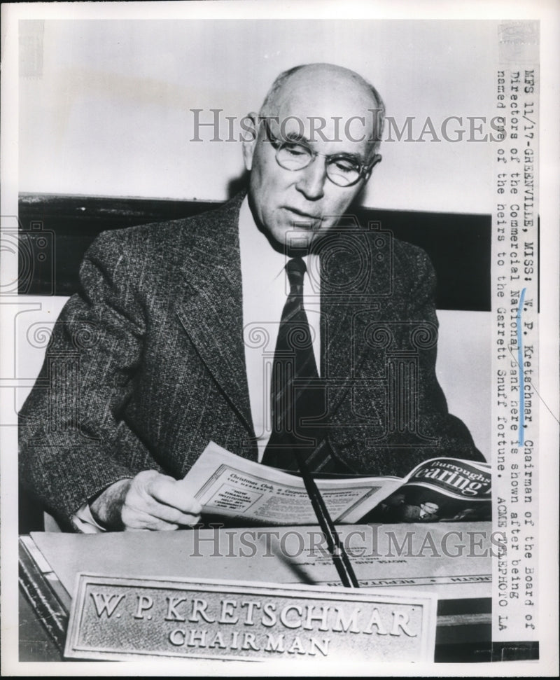 Load image into Gallery viewer, 1950 Press Photo Greensville Miss WP Kretschmer chairman of Commercial Banking
