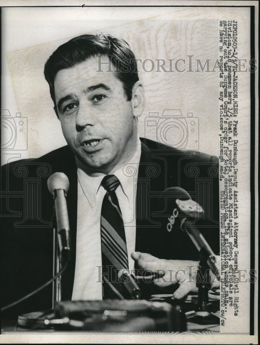 1970 Press Photo Jackson Miss Frank Dunbaugh Deputy Asst Attorney General Civil
