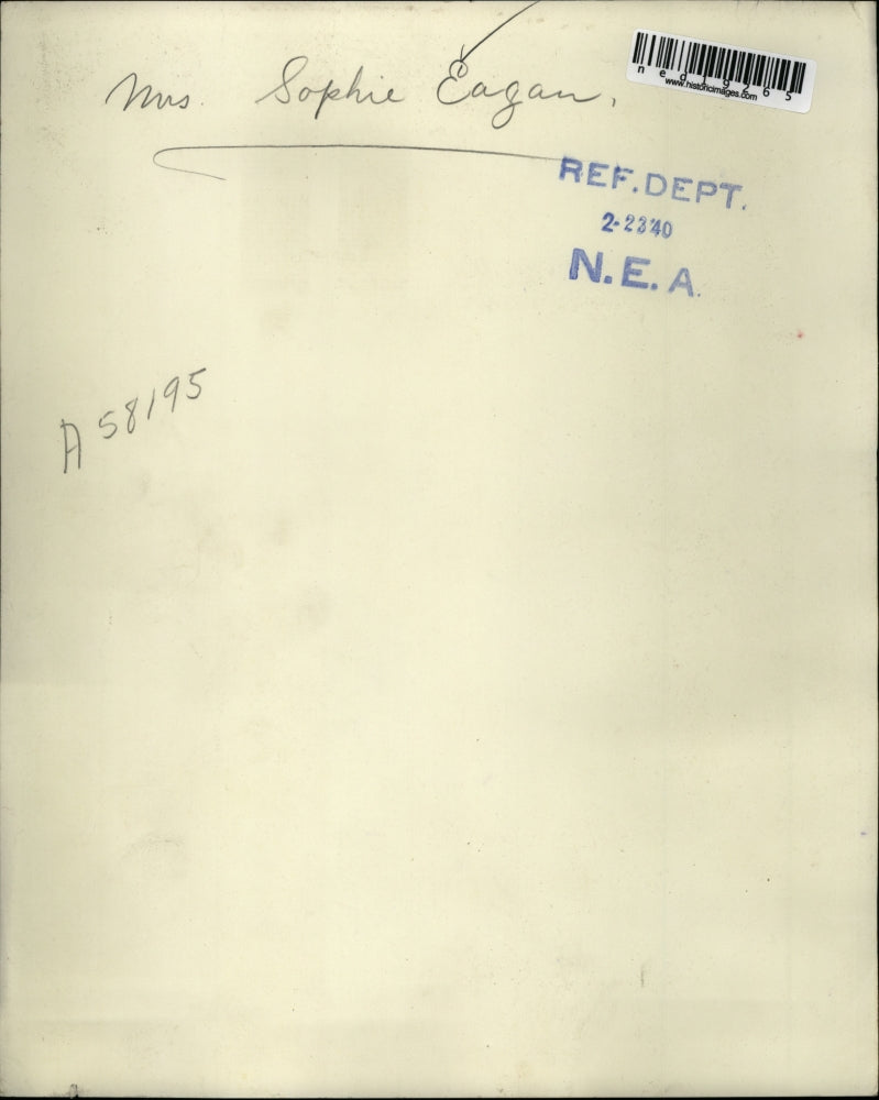 1940 Press Photo Mrs Sophie Eagan