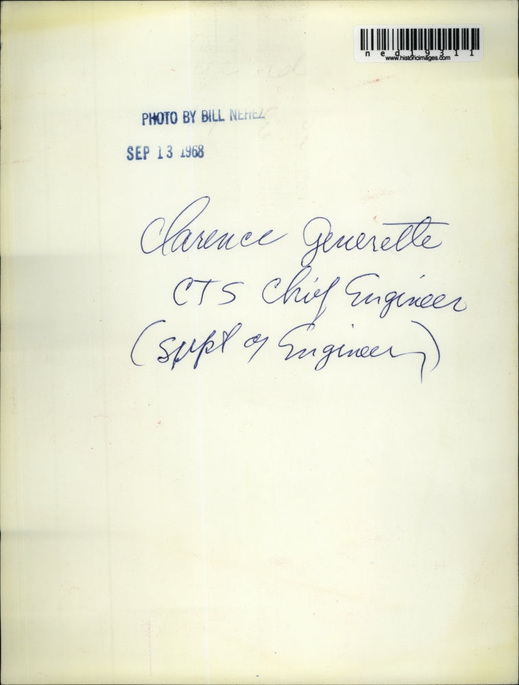 1968 Press Photo Clarence Geuertte, CTS Chief Engineer, supt. of engineers