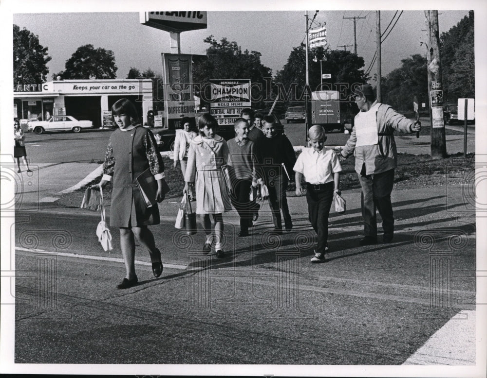 1967 Press Photo North Royalton Crosswalk