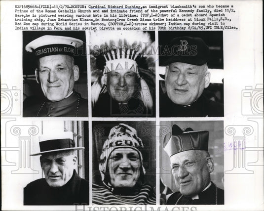 1970 Press Photo Boston Cardinal Richard Cummings a Prince of the Roman Catholic
