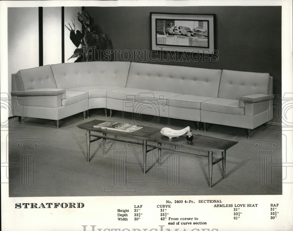 1959 Press Photo Futorian-Stratford Furniture Company new Panorama Group
