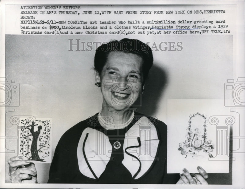 Load image into Gallery viewer, 1959 Press Photo New York Art teacher who built multimillion dollar greeting
