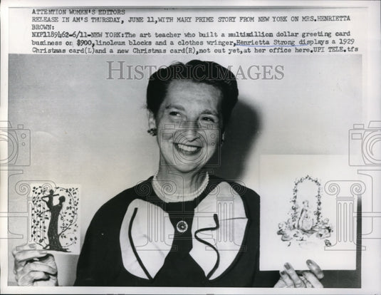 1959 Press Photo New York Art teacher who built multimillion dollar greeting
