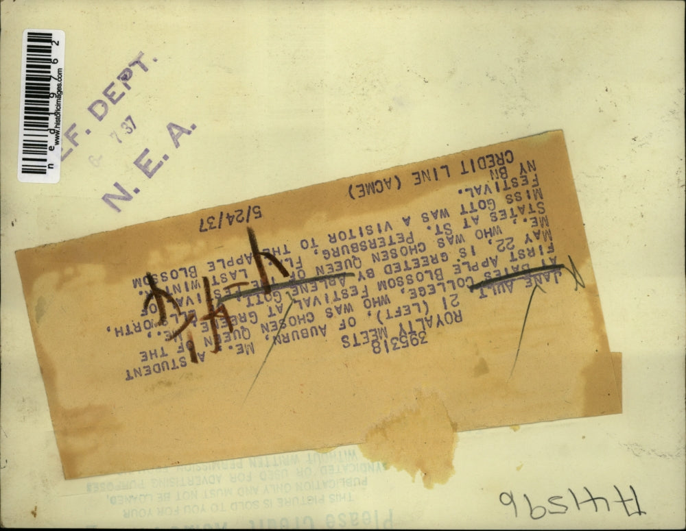 1937 Press Photo Jane Ault Auburn Me. Apple Blosson Festival St. Petersburg