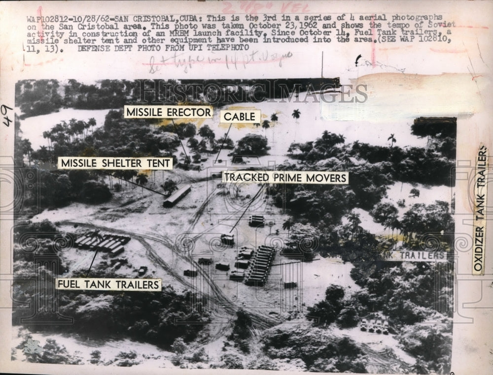 1962 Press Photo Aerial Photograph San Cristobal Where Soviet Activity Is High