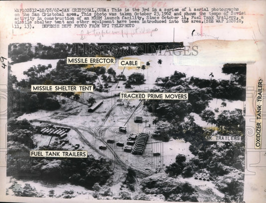 1962 Press Photo Aerial Photograph San Cristobal Where Soviet Activity Is High