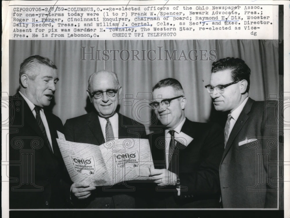 1959 Press Photo Officers of the Ohio Newspaper Association.