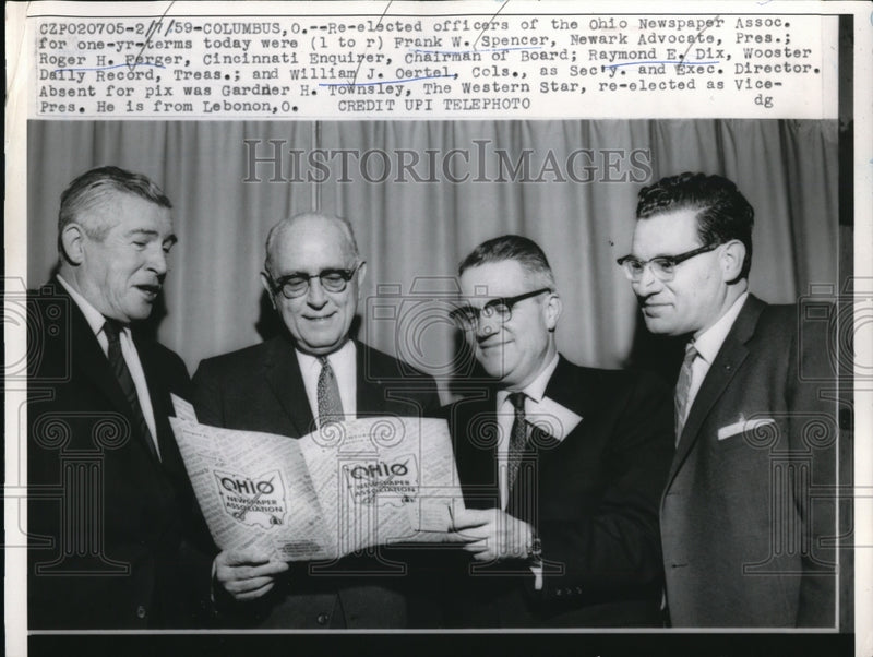 Load image into Gallery viewer, 1959 Press Photo Officers of the Ohio Newspaper Association.

