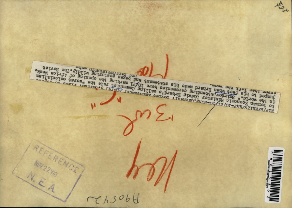 1960 Press Photo Smirnov attending German Economic Minister's ceremonies