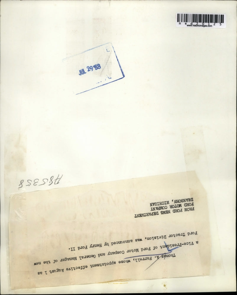 1953 Press Photo Thomas A. Farrell Appointed As Vice President Of Ford Company