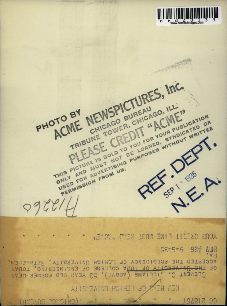 1935 Press Photo Clement C Williams Dean of Univ. of Iowa College of Engineering