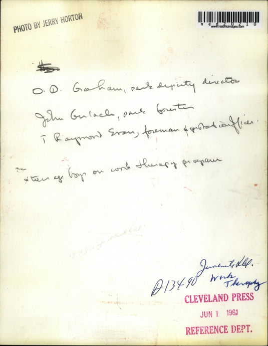 1961 Press Photo Work Therapy Program