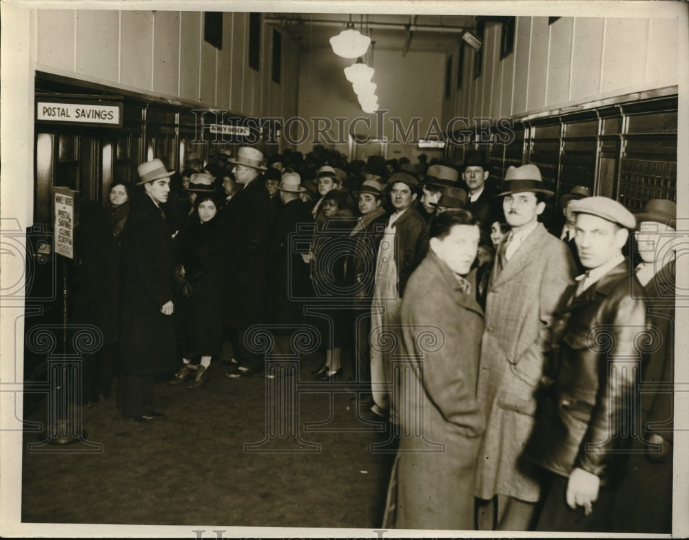 1933 Press Photo Detroit Postal Savings