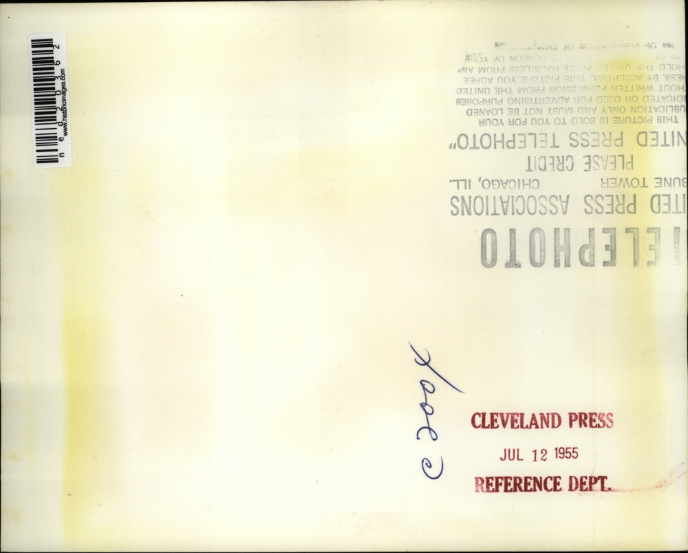 1955 Press Photo Rainsorm hit the River Downs Race Track flooded over 400 autos