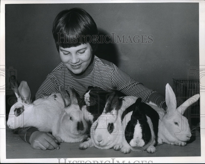 Load image into Gallery viewer, 1968 Press Photo Rita Wessolek With APL Rabbits From Fairyland
