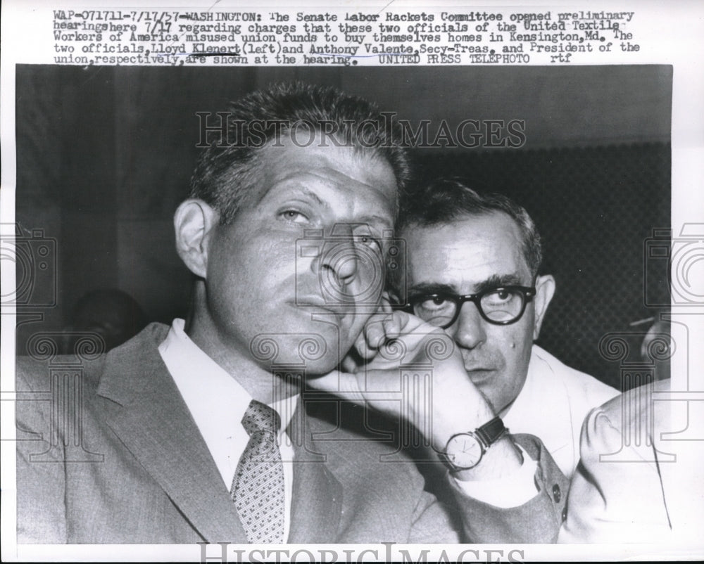 1957 Press Photo Senate Labor Rackets Committee opened preliminary hearings
