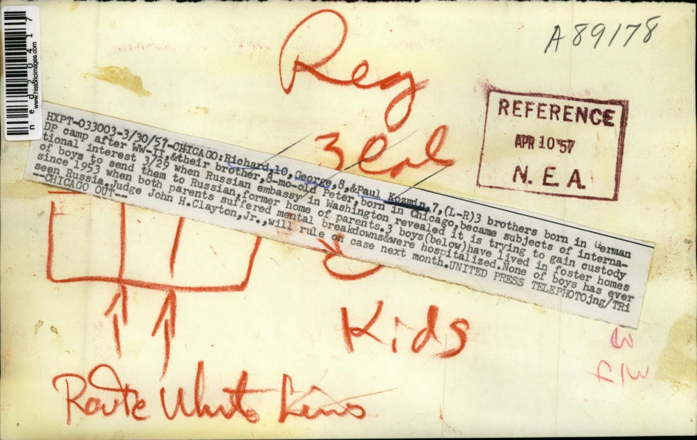 1957 Press Photo Three of the four Kozmin brothers-Russian brothers in foster