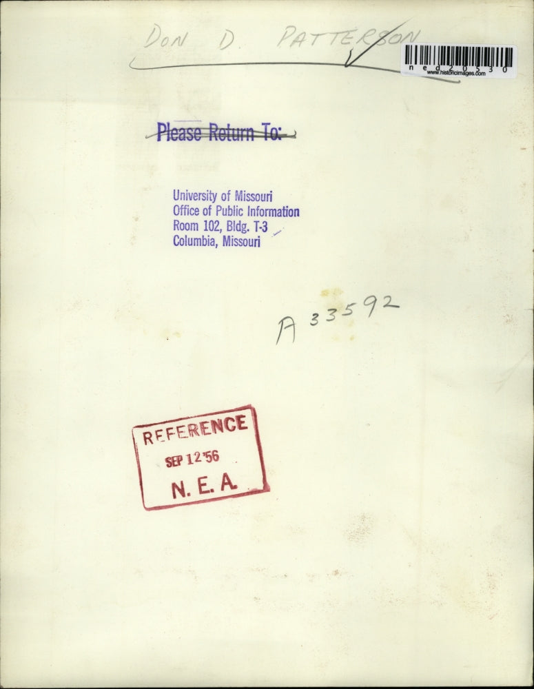 1956 Press Photo Don D. Patterson Making Speech