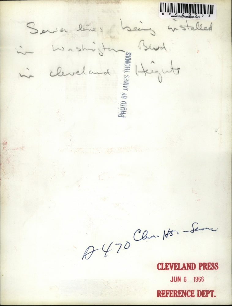 1966 Press Photo Sewer lines being installed on Washington Blvd.