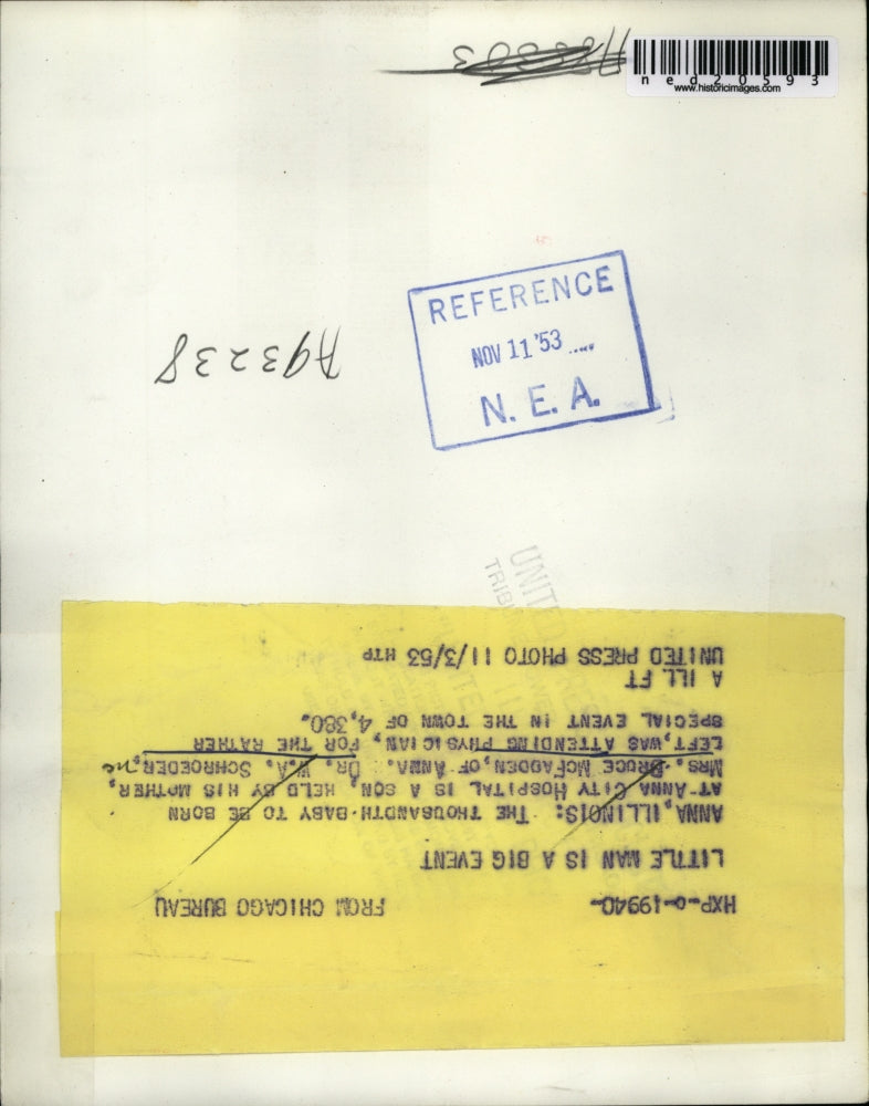 1953 Press Photo Thousandth Baby Born At Anna City Hospital Is A Son