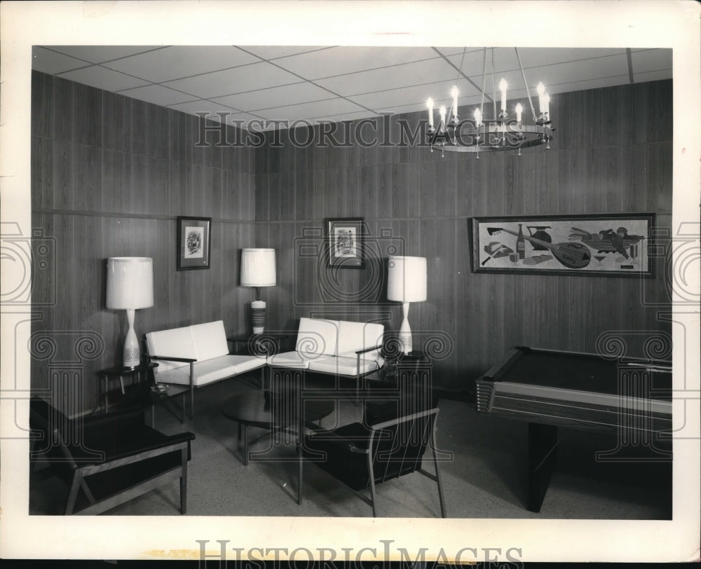 1964 Press Photo Family room remodeled for informal entertaining