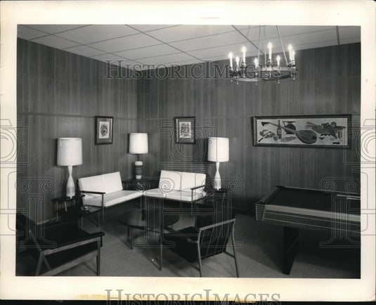 1964 Press Photo Family room remodeled for informal entertaining