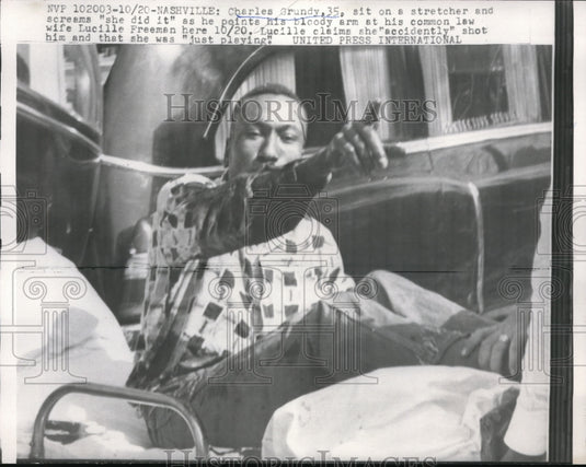 1959 Press Photo Nashville Charles Grundy Lucille Freeman Shooting