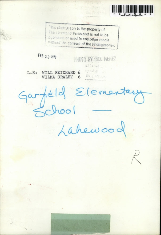 1978 Press Photo Will Reichard Wilma Graley Garfield Elementary School Lakewood