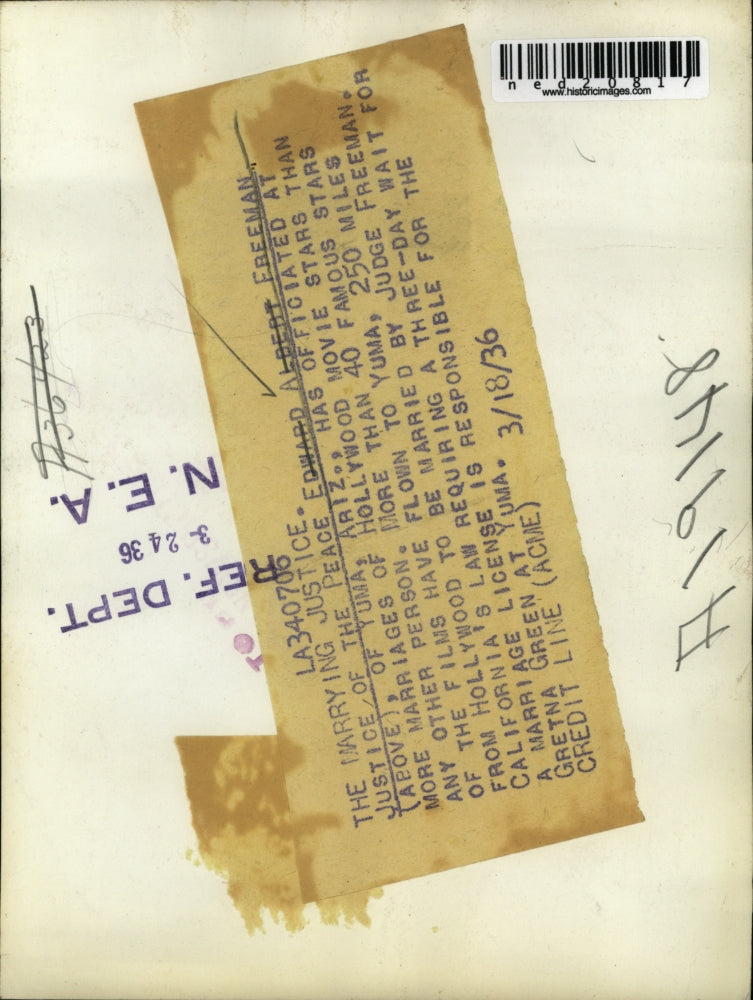 1936 Press Photo Edward Albert Freeman Married More Famous People Than Anyone