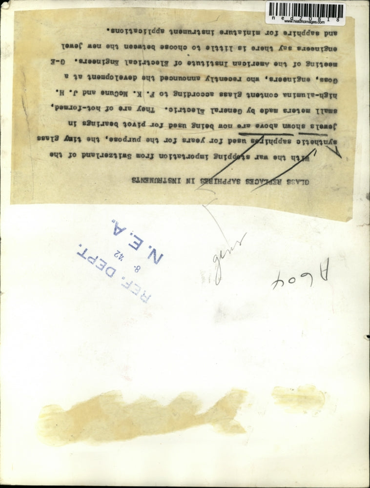 1942 Press Photo Glass Is Now Being Used As Pivot Bearings In Small Meters