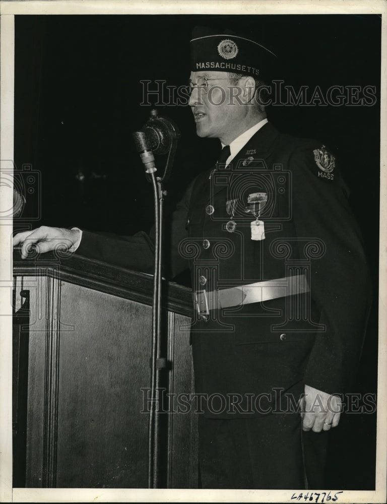 1938 Press Photo Los Angeles California National Commander Daniel J Doherty
