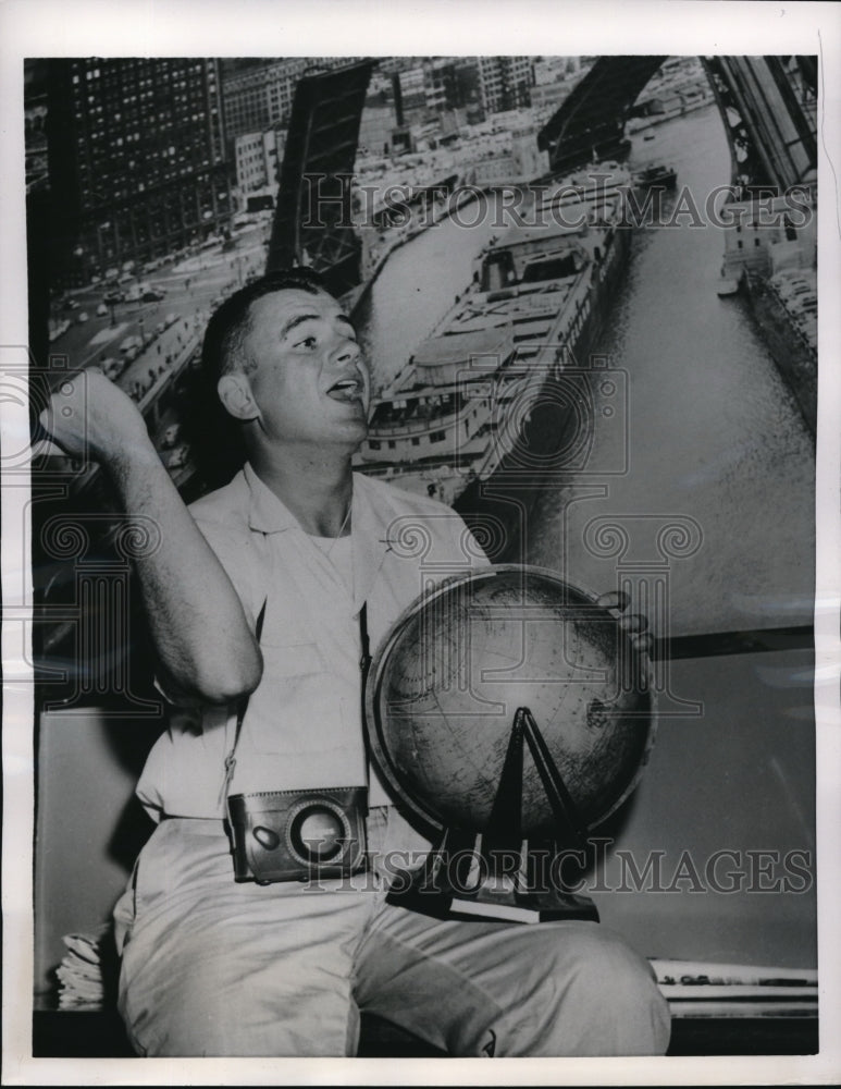 Load image into Gallery viewer, 1955 Press Photo Norman Bissell Plans To Go From Des Moines To Europe
