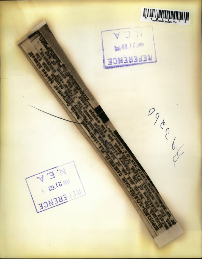1962 Press Photo safety Platform of the "cherry picket" escape tower.